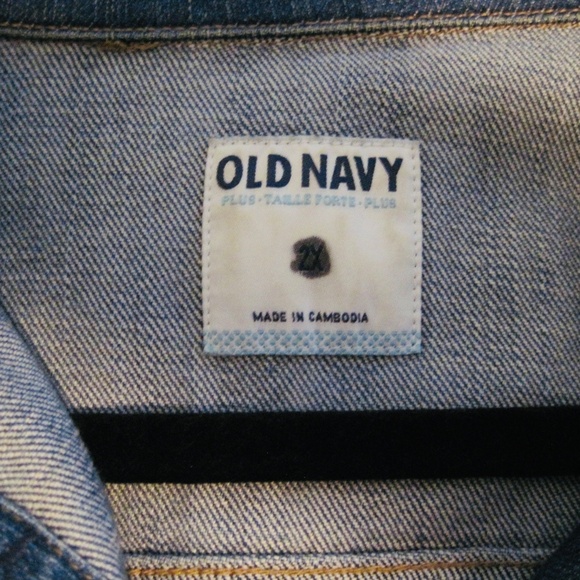 Old Navy Women’s Class Blue Jean Jacket Size 2X with Harley David emblems - Picture 4 of 5